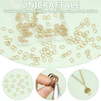 UNICRAFTALE About 100Pcs 6x4.5mm Golden Jump Rings Stainless Steel Open Jump Rings Oval Jump Ring Jewelry Accessories for DIY Jewelry Making - size: 6mm