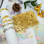 Looconi 400pcs Gold Letter Beads Pendant,A-Z,3D Loose Beads,Plastic Initial Charms for Jewelry Making,Key Chains,Crafts - color: PendantGold
