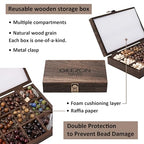 Geezon Navis Bracelet Making Kit - 10mm Natural Wooden Beads with Letters & Stone Beads - 296pcs in 16 Colors - DIY Jewelry Making Starter Kit Adult Men Women Birthday Mothers Day Gift Craft