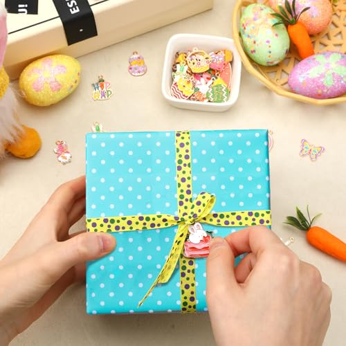MARFOREVER Easter Charms, 40Pcs/20 Pairs Easter Charms for Jewelry Making, Assorted Egg Bunny Rabbit Enamel Charm Pendants for Bracelet Necklace Earrings Making Accessories - style: Easter