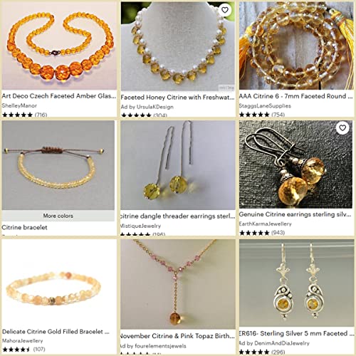 GEM-Inside 3mm Natural Stone Yellow Citrine Quartz Faceted Round Spacer Small Beads for Jewelry Making 15" - color: Yellow Citrine, size: 3mm