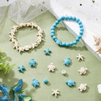 NBEADS About 176 Pcs 6 Styles Synthetic Turquoise Bead, Turtle Bead Charms Starfish Sea Stars Charms Gemstone Stone Spacer Beads for Jewelry Making DIY Bracelet Necklace - color: Turtle & Starfish