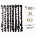 Natural 100% Silk Thread, Handmade Embroidery Thread Silk Floss 8 Colors 110m Each (78) - color: 78