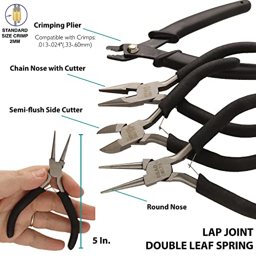The Beadsmith Bead Folio Kit – Basic Elements – 28” U Channel Bead Board with Lid, Zippered Storage Case & 4-Piece Plier Set– Keep Your Designs, Beads & Tools Secure – Jewelry Making Supplies - size: 28" - U Channel Folio w/Pliers