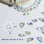 LONGWIN 72pcs AB Teardrop Crystal Beads 7x14mm Waterdrop Glass Beads for Jewelry Making, Earrings, Necklaces, Bracelets - size: 72pcs 7x14mm