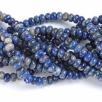76pcs 5x8mm Natural Stone Blue Sodalite Rondelle Spacer Loose Beads Abacus Disk Stone Round Loose Gemstone Beads for Jewelry Making DIY Bracelet Necklace - color: Blue Sodalite Stone