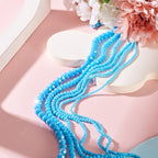 6 Strands Faceted Crystal Glass Beads Strands 3/4/6/8mm Rondelle Electroplate Glass Loose Spacer Beads Pearl Luster Plated for DIY Bracelet Necklace Jewelry Making, Deep Sky Blue - color: 2/3/4/6/8mm-Deep Sky Blue