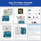 SunFounder Inventor Lab Starter Kit with Original Arduino Uno R3 REV3 Multimeter 34 Projects 40+Video Courses RAB Breadboard Holder Battery, RoHS Compliant, for Beginners & Engineers
