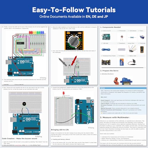 SunFounder Inventor Lab Starter Kit with Original Arduino Uno R3 REV3 Multimeter 34 Projects 40+Video Courses RAB Breadboard Holder Battery, RoHS Compliant, for Beginners & Engineers