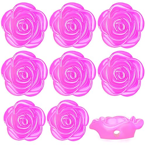 100pcs Rose Red Colored Roseflower Shaped Beads ABS Plastic Rose Flower Spacer Beads Adorable Floral Flowers Loose Beads for DIY Bracelet Necklace Earrings Jewelry Making Decor - color: Rose Red