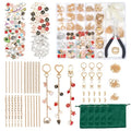 XUHAO7 DIY Jewelry Making Kit - 313-Piece All-in-One Craft Set with Pendants, Pearl Beads, Chains, Pliers, Storage Box & Bracelets, Keychains - Free 5 Velvet Drawstring Pouches - size: 313pcs