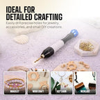 Craft911 Manual Craft Drill Sharp HSS Micro Mini Twist Drill Bits Set, Pin Vise Hand Drill for Jewelry Making; Small Hand Drill for Resin, Rotary Tools for Wood, Jewelry, Plastic, Miniature - Blue - style: Classic