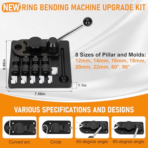 18 Pcs Ring Bender, Complete Ring Bender Tool Rings Bending, Spoon Rings Maker Machine with Nylon Mold, Multi-Functional Ring Earring Bending Tool, Sizer Measuring Tools Suitable for Gift-Giving - size: 18-Piece Set