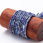 Natural Blue Sodalite Cylinder Tube Beads 4x13mm 38cm/str Loose Semi Gemstone Stone Beads for Making Bracelets Necklace Earrings - color: Blue Sodalite, size: 4x13mm Cylinder