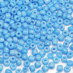 Blue Beads Size 6/0 Crafts Glass Seed Beads 4mm for Jewelry Making (Total About 100g About 1200pcs) - color: Blue