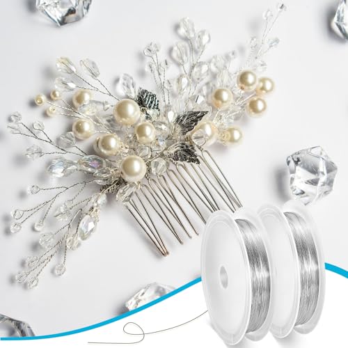 Flutesan 10 Roll 230ft Jewelry Wire for Making 18, 20, 22, 24, 26 Gauge Craft Beading Wire Jewelry Making Supplies Bendable Copper, 5 Size (Silver) - color: Silver