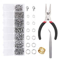 EuTengHao 1504pcs Open Jump Ring and Lobster Clasps Kit Include Pliers Tweezers Jewelry Making Repair Supplies Kit with Jewelry Making Accessories for Necklace Making Repair (Silver) - color: Silver