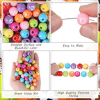 100pcs Billiard Beads with 5.5 Yard Elastic Rope,Acrylic Sports Beads DIY Spacer Bead for Necklace Bracelet Keychains Handmade Jewelry Making Accessories Craft Supplies,12mm (Billiard) - color: Billiard