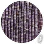 300pcs Natural Amethyst Heishi Spacer Beads 2x4mm Genuine Real Disc Stone Beading DIY Charm Smooth Loose Gemstone Beads for Jewelry Making Bracelets Necklaces Earrings Crafts - color: Purple Amethyst