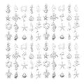 WOCRAFT 60pcs Bright Silver Ocean Bracelet Charms for Jewelry Making Sets DIY Necklace Bracelet Keychain Crafting Charms Kit Craft Supplies (SN885) - color: Bright Silver, size: Ocean Charms