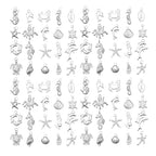 WOCRAFT 60pcs Bright Silver Ocean Bracelet Charms for Jewelry Making Sets DIY Necklace Bracelet Keychain Crafting Charms Kit Craft Supplies (SN885) - color: Bright Silver, size: Ocean Charms