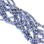 60PCS 6mm Natural Blue White Sodalite Gemstone Round Loose Beads for Jewelry Making 1 Strand 15" - color: Blue White Sodalite, size: 6mm