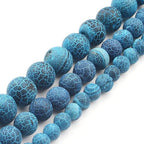 6mm Deep Blue Matte Oxidized Natural Stone Beads Round Loose Beads for Jewelry Making Yochus DIY Beads Bracelet Necklace - color: Deep Blue Matte Oxidized, size: 6mm
