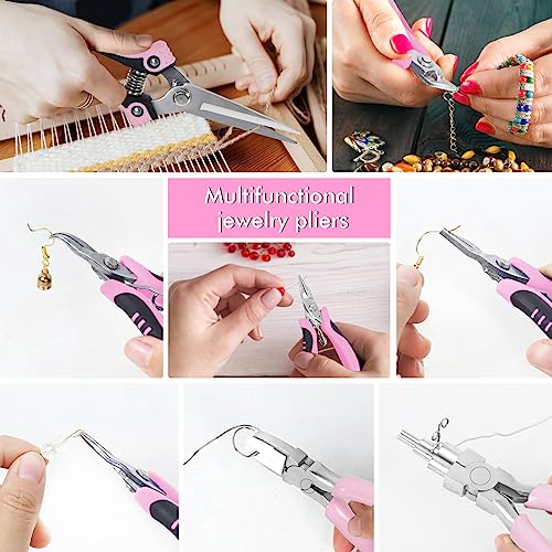 Toolour Jewelry Pliers Set Jeweler Making Tools for Adults,11pcs Professional Jewelry Pliers Tool Kit with Jewellery Making Supplies for DIY Beading Crafting Crimping Cutting Repair