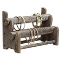Ikee Design Wooden 2-Tier Bar Bracelet Bangle Jewelry Holder Stand Display Organizer, Wood Bracelet Bangle Holder, Coffee Color, 11.75 W x 5.37 D x 8 H in - color: Coffee
