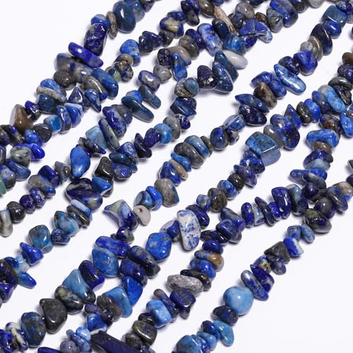 30in Lapis Lazuli Natural Chip Stone Beads 5-8mm About 230pcs, Irregular Drilled Blue Bead for Bracelets Jewelry Making Supplies for Adults, DIY Crafts. - color: Lapis Lazuli
