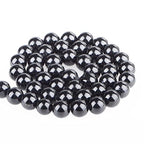 Bymitel 90 pcs Natural Genuine Real Round Loose Stone Beads Gemstone Spacers for Charm DIY Jewelry Making 15.5" per Strand 4mm (Black Tourmaline, 4mm) - color: Black Tourmaline, size: 4mm