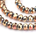 Craftdady 10 Strands 6mm Rose Gold Faceted Glass Briolette Rondelle Beads Electroplate Metallic Tiny Spacer Beads About 1000Pcs for Jewelry Craft Necklace Earring Making - color: Rose Gold, size: 6mm