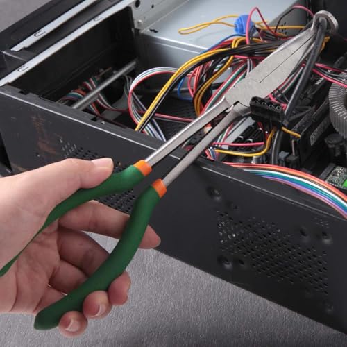 SPEEDWOX Long Reach Hose Grip Pliers 90 Degree Circle Plier Serrated Jaws Ring Nose Spark Plug Removal Tool for Hard to Reach Narrow Spaces High Leverage Reduce Efforts Non-slip Handle - style: 90° Hose Grip Pliers