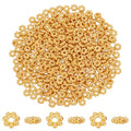 PH PandaHall 300pcs Golden Flower Spacer Beads, 6mm Alloy Daisy Beads Metal Jewelry Spacers Snowflake Loose Beads for DIY Christmas Bracelet Necklace Jewelry Making Supplies - color: Gold