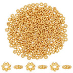 PH PandaHall 300pcs Golden Flower Spacer Beads, 6mm Alloy Daisy Beads Metal Jewelry Spacers Snowflake Loose Beads for DIY Christmas Bracelet Necklace Jewelry Making Supplies - color: Gold