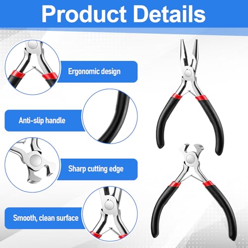 2 Pack Zipper Pliers Zippers Repair Kit Tool, Zipper Install Pliers for Replacement Repair, Stainless Steel Jewelry Plier Fix End Cutting Plier Hand Fix Tool for Stops Repairs