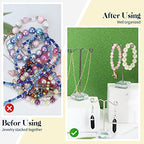 Macarrie 18 Pcs Metal Earring Holder T Bar Earring Display Stand Organizer Countertop Hanger Hanging Jewelry Towers with Acrylic Base(Clear) - color: Clear