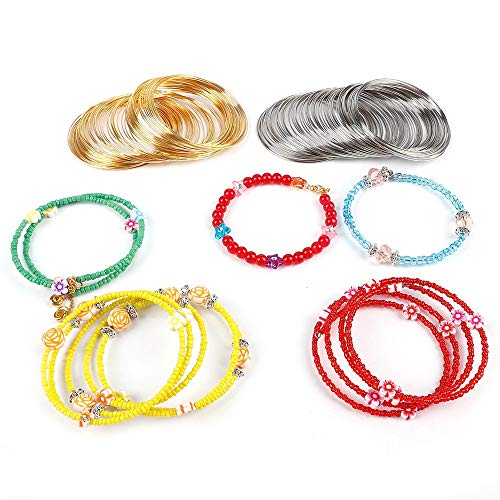 500 Loops Jewelry Making Wire Memory Beading Wire, Cuff Bangle Bracelet Wire for Necklace Bracele Crafts DIY Making