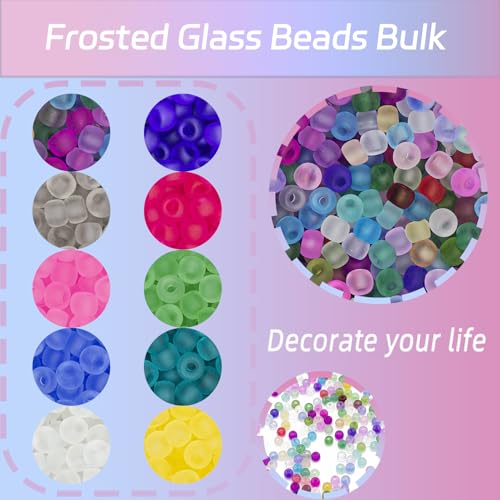 3mm Frosted Glass Beads Bulk, 2000 Pcs Jewelry Making Beads for Friendship Bracelet, Pendants, Key Chains, Necklaces, Hairpins (Gray) - color: Gray, size: 3mm