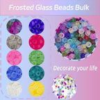 3mm Frosted Glass Beads Bulk, 2000 Pcs Jewelry Making Beads for Friendship Bracelet, Pendants, Key Chains, Necklaces, Hairpins (Wihte) - color: White, size: 3mm