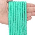 MIIIM 3600 PCS 10 Strands Polymer Clay Beads for Jewelry Making, Vinyl Heishi Beads 6mm for Surfer Bracelets Necklace Making (Mint Green) - color: XG02-Mint Green