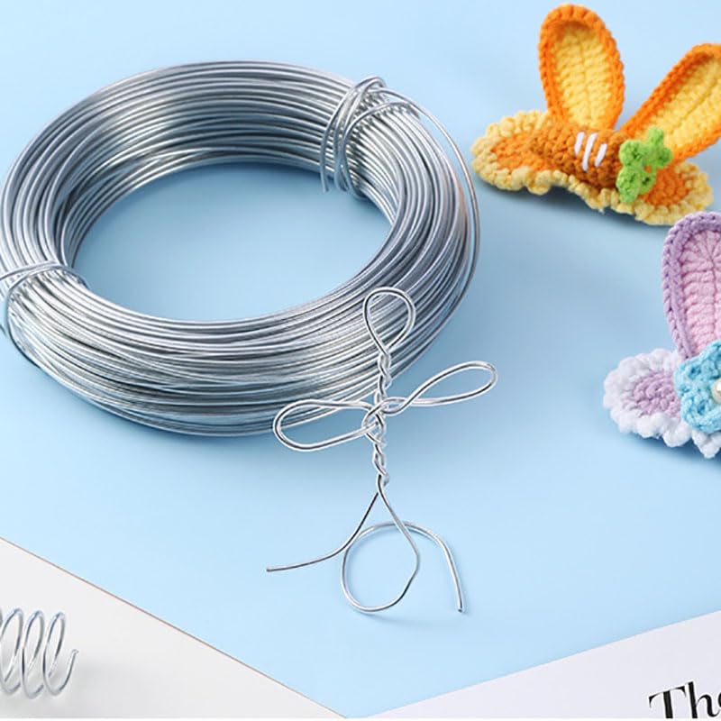YEQIN 12 Gauge Aluminum Wire, 105 Feet 2mm Bendable Metal Craft Wire for Sculpting, Armature, Jewelry Making, Floral Making, Doll Making, Modelling, Crafting, Bonsai Training (Silver) - color: Silver