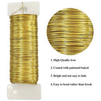 26 Gauge Golden Metal Floral Wire, 38 Yards/35 Meters,for Christmas Wreaths,Tree Decoration,Flower Arrangement,Craft Wire,Flower Wire,Garden Wires,Flowers Bouquet Accessories,Jewelry Wires DIY - size: 26Gauge-Golden-1P/38Yards
