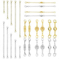 Magnetic Necklace Clasps and Closures with Extender Chain Set, Magnetic Necklace Clasp & Extender Chain Set, Easy to Use for Necklaces and Bracelets, Gold and Silver (26pcs) - color: 26pcs