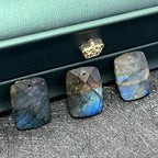 Natural Stone Pendants Faceted Flash Labradorite Stone Beads Flash Crystal Gemstone Charms for Jewelry Making Necklace Bracelet Gift - color: rectangle