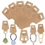 200PCS Bracelet Display Cards Necklace Holder Cards Self Adhesive Jewelry Packaging Selling Card for Small Business (Brown, 1.8x4.7 inches) - color: Brown, size: 1.8x4.7 inches