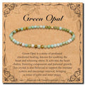 BONNY BOXX Natural Genuine Gemstone Faceted Round Beads Bracelets, 3mm Adjustable Stretchy Tiny Faceted Black Tourmaline Bracelet, Healing Crystal Reiki Chakra Dainty Jewelry Fashion Gifts - color: Green Opal