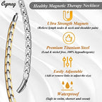 Titanium Necklace for Men Women - Magnetic Necklace Ultra Strength Magnets - with Adjustable Sizing Tool and Present Box - color: Silver & Gold