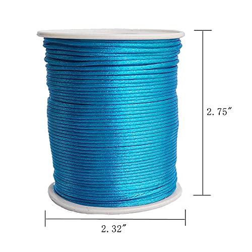 1.5mm Nylon Satin Cord Thread Beading String for Macrame Bracelets Chinese Knotting,Necklaces,Jewelry Making 109 Yards (Lake Blue) - color: Lake Blue, size: 1.5mm
