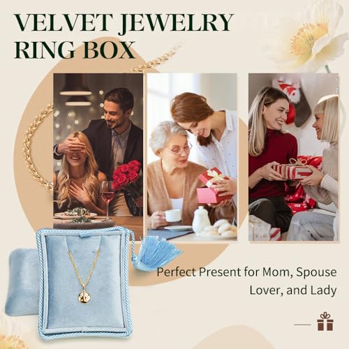 TAIMY Necklace Boxes, Velvet Small Earring and Necklace Case for Women with Tassel, Empty Long Necklace Pendant Box for Her(Blue) - color: Blue